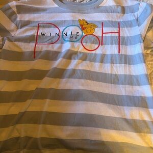 Winnie the Pooh Striped Shirt - Blue and White